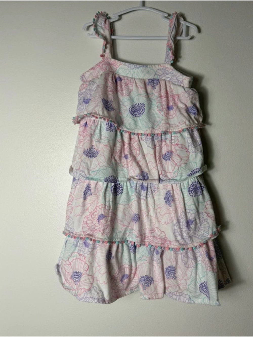 The Children's Place Pink and Purple Floral Tiered Sundress